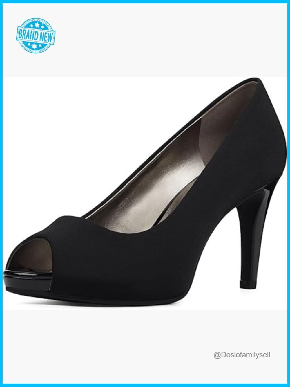 Peep-Toe Pumps with Stiletto Heel Patent PU Slip-On Dance Dress Shoes